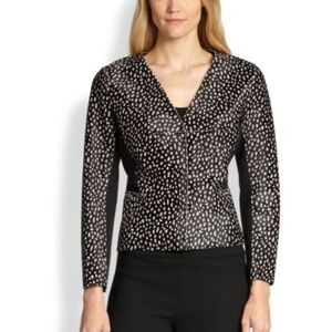 Tory Burch Imari Calf Hair Animal Print Leather  Jacket Size 4